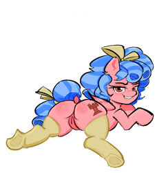 Size: 813x893 | Tagged: explicit, artist:esao303, butt, clothes, cozy glow, cozy glutes, edit, female, filly, foal, foalcon, g4, genitals, imported from derpibooru, looking at you, nudity, pegasus, pony, simple background, smug, socks, solo, teasing, vagina, vulva, white background