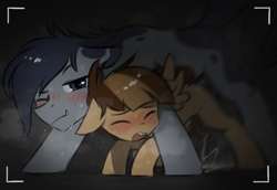 Size: 1008x693 | Tagged: explicit, artist:shinodage, oc, oc:broken symmetry, age difference, blushing, canon x oc, colt, creampie, cum, cumming, earth pony, eyes closed, featherweight, floppy ears, foal, foalcon, g4, gay, huff, imported from derpibooru, male, missing nostrils, nostrils, pegasus, pony, sex, shipping, spread wings, stallion, stallion on colt, sweat, wings