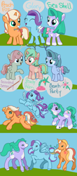 Size: 1080x2460 | Tagged: safe, artist:hisaodiagon, oc, earth pony, female, filly, foal, fusion, g2, g3, g5, glory (g5), horn, imported from derpibooru, peach fizz, pegasus, pippsqueak trio, pony, seashell (g5), unicorn