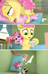 Size: 1989x3072 | Tagged: suggestive, artist:anonymousandrei, comic:life of li'l cheese, aftersex, age difference, bed, bedroom, blushing, colt, comic, derpibooru exclusive, duo, duo male and female, earth pony, exhausted, female, foal, foalcon, g4, imported from derpibooru, indoors, li'l cheese, male, mare, older, older pacific glow, on top, pacific glow, pony, step-parent and step-child, stepmother, sweat, tail