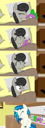 Size: 1049x2942 | Tagged: suggestive, spike, age difference, bed, comic, dj pon-3, dragon, earth pony, female, foalcon, g4, hundreds of users filter this tag, implied cunnilingus, implied foalcon, implied oral, implied sex, imported from derpibooru, kissing, love, male, mare, octavia melody, pony, ship:spiketavia, ship:vinylspike, shipping, show accurate, show accurate porn, spike gets all the mares, straight, surprised, trio, unicorn, vinyl scratch, wide eyes, wingless spike