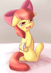 Size: 2430x3507 | Tagged: suggestive, artist:dyoung, apple bloom, bondage, butt, crying, earth pony, female, filly, foal, foalcon, g4, high res, imported from derpibooru, looking back, open mouth, pixiv, plot, pony, solo, solo female