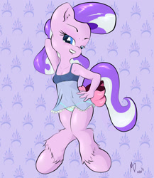 Size: 2033x2337 | Tagged: suggestive, artist:mdgusty, diamond tiara, anthro, armpits, banned from derpibooru, belly button, clothes, earth pony, female, foalcon, frilly underwear, g4, high res, imported from derpibooru, imported from twibooru, lolicon, panties, polka dot underwear, see-through, solo, solo female, underage, underwear