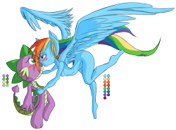 Size: 1342x986 | Tagged: suggestive, artist:akaonic, rainbow dash, spike, anthro, barbie doll anatomy, breasts, dragon, duo, featureless breasts, female, foalcon, g4, imported from derpibooru, kissing, male, nudity, ship:rainbowspike, shipping, sideboob, straight