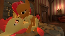 Size: 1920x1079 | Tagged: suggestive, artist:rinnythepony, apple bloom, babs seed, 3d, applecest, dead source, earth pony, female, filly, foal, foalcon, french kiss, g4, gmod, imported from derpibooru, incest, kissing, lesbian, lying down, on back, pony, ship:appleseed, source filmmaker