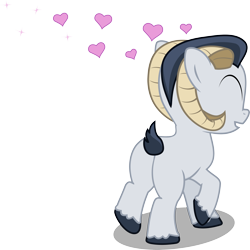 Size: 4000x4004 | Tagged: safe, artist:matty4z, absurd resolution, butt, colt, cute, foal, foalcon, g4, goat, goatified, heart, horns, imported from derpibooru, male, plot, ram, rumble, simple background, solo, species swap, transparent background, vector