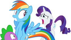 Size: 1944x1102 | Tagged: suggestive, rainbow dash, rarity, spike, age difference, caught, dragon, female, foalcon, g4, hundreds of users filter this tag, implied cunnilingus, implied foalcon, implied oral, implied sex, imported from derpibooru, male, mare, pegasus, pony, ship:rainbowspike, shipping, show accurate, show accurate porn, straight, straight shota, trio, unicorn, wide eyes, wingboner, wingless spike