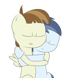 Size: 1750x1900 | Tagged: safe, artist:pvryohei, colt, colt on colt, earth pony, eyes closed, featherweight, foal, foalcon, g4, gay, hug, imported from derpibooru, male, pegasus, pony, shady daze, shadyweight, shipping, smiling, snuggling
