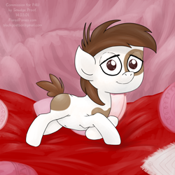 Size: 1000x1000 | Tagged: suggestive, artist:smudge proof, commission, foalcon, g4, imported from derpibooru, male, pinup, pipsqueak, pony, solo