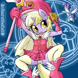 Size: 2400x2400 | Tagged: suggestive, artist:anibaruthecat, oc, oc:anibaru the cat, anthro, armpits, cardcaptor sakura, clothes, dinky hooves, dress, explicit source, foalcon, frilly underwear, g4, hoof feet, imported from derpibooru, panties, skirt, underwear, upskirt, white underwear