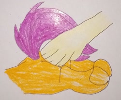 Size: 1415x1176 | Tagged: suggestive, artist:aa68., scootaloo, beautiful, beautisexy, butt, butt touch, cute, derpibooru exclusive, discord, draconequus, draconequus on pony action, duo, duo male and female, female, filly, foal, foalcon, funny, g4, imported from derpibooru, interspecies, male, pegasus, plot, pony, pretty, scootabutt, sexy, simple background, touch, touching, traditional art, white background