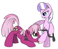 Size: 698x588 | Tagged: suggestive, artist:rainbow-dosh, artist:xioade, diamond tiara, cheerilee, cheersub, collar, color edit, colored, dominatiara, dominatrix, drawthread, earth pony, edit, female, femdom, femsub, filly, foal, foalcon, g4, hoof fetish, hoof licking, imported from derpibooru, leash, lesbian, licking, mare, mare on filly, pet play, pony, sexy, simple background, sinfully sexy, submissive, transparent background