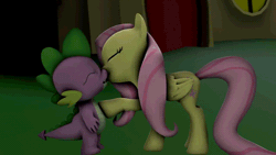 Size: 640x360 | Tagged: suggestive, artist:twily404, fluttershy, spike, 3d, animated, dead source, dragon, female, foalcon, french kiss, g4, gif, imported from derpibooru, kissing, making out, male, mare, non-looping gif, pegasus, pony, ship:flutterspike, shipping, source filmmaker, straight, video at source, youtube link