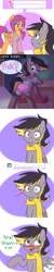 Size: 900x4500 | Tagged: suggestive, artist:senseidezzy, scootaloo, oc, oc:aero, aero replies, ask, blushing, clothes, clothing theft, colt, comic, crossdressing, foal, foalcon, g4, hairpin, hoof polish, imported from derpibooru, legwear, male, motherly scootaloo, oc only, offspring, older, older scootaloo, panties, parent:derpy hooves, parent:oc:warden, parents:canon x oc, parents:warderp, pegasus, pony, scarf, speech bubble, sweatshirt, thigh highs, trap, tumblr, underwear