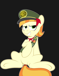 Size: 1280x1656 | Tagged: suggestive, artist:pepperminty pony, bedroom eyes, blushing, come at me bro, dead source, earth pony, female, filly, filly guides, foal, foalcon, g4, imported from derpibooru, looking at you, pony, solo, solo female, spread legs, spreading, sultry pose, tag-a-long, thin mint, waving