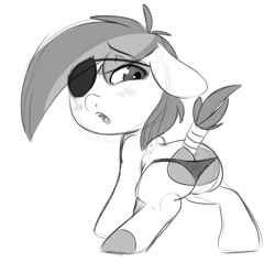 Size: 462x439 | Tagged: suggestive, artist:sb, butt, clothes, foalcon, g4, imported from derpibooru, male, panties, pipsqueak, plot, pony, solo, solo male, tail wrap, underwear