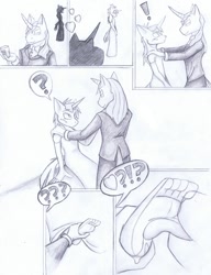 Size: 620x808 | Tagged: suggestive, artist:tair, anthro, barefoot, clothes, comic, crossdressing, dress, duo, duo male, feet, foalcon, foot fetish, foot worship, g4, gala, gay, imported from derpibooru, licking foot, male, plantigrade anthro, prince blueblood, snails, trap, tuxedo