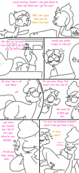 Size: 600x1300 | Tagged: suggestive, artist:weaver, butt, comic, cup cake, dead source, foalcon, g4, gif, imported from derpibooru, non-animated gif, plot, simple background, snails, white background