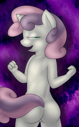 Size: 1000x1600 | Tagged: suggestive, artist:lamia, sweetie belle, anthro, ass, butt, female, foalcon, g4, imported from derpibooru, looking at you, nudity, solo, solo female, sweetie butt, unicorn