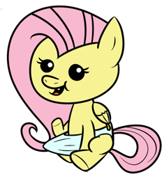 Size: 491x529 | Tagged: suggestive, artist:ttturboman, fluttershy, baby, babycon, crotch bulge, diaper, diaper boner, diaper bulge, diapershy, erection, foal, foalcon, futa, futa fluttershy, g4, imported from derpibooru, intersex, nudity, pony, simple background, solo, solo futa
