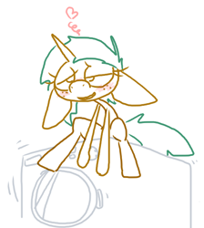 Size: 519x578 | Tagged: suggestive, artist:weaver, blushing, female, foalcon, g4, heart, imported from derpibooru, improvised sex toy, masturbation, pony, rule 63, simple background, snails, solo, solo female, spice, unconventional vibrator, unicorn, washing machine, white background