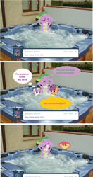 Size: 902x1710 | Tagged: suggestive, apple bloom, scootaloo, spike, sweetie belle, ask-weezie, comic, cutie mark crusaders, dragon, earth pony, filly, foal, foalcon, g4, implied blowjob, implied oral, implied sex, imported from derpibooru, interspecies, male, mspaintponies, pegasus, pony, ship:crusadespike, ship:scootaspike, ship:spikebelle, ship:spikebloom, shipping, straight, stylistic suck, tumblr, unicorn