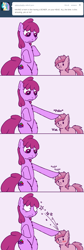 Size: 636x1901 | Tagged: suggestive, artist:php199, accidental incest, ask berry punch, background pony, berry punch, berrybetes, berrypinch, bipedal, blushing, chest fluff, cute, dead source, duo, earth pony, female, filly, fluffy, foal, foalcon, g4, horn, horngasm, hornjob, imported from derpibooru, incest, lesbian, mare, mare on filly, mother and child, mother and daughter, pinchybetes, pony, ruby pinch, ship:berrypinch, ship:drunkcest, shipping, tumblr, unicorn, wat