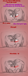 Size: 435x1155 | Tagged: suggestive, artist:lil miss jay, sweetie belle, ask lil miss rarity, blushing, comic, drool, earth pony, female, filly, foal, foalcon, g4, horn, imported from derpibooru, kissing, lesbian, lisp, pillow, twist, unicorn