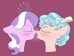 Size: 1663x1263 | Tagged: suggestive, artist:bobblygobbly, diamond tiara, cozy glow, diamondglow, female, filly, filly on filly, foal, foalcon, french kiss, g4, imported from derpibooru, kissing, lesbian, pony, shipping, tongue out