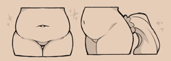 Size: 1553x553 | Tagged: suggestive, artist:cold-blooded-twilight, oc, oc:kayla, belly, belly button, chubby, earth pony, fat, featureless crotch, female, filly, foal, foalcon, humanoid torso, imported from derpibooru, love handles, monochrome, oc only, pictures of bellies, pony, raised tail, round belly, sketch, tail