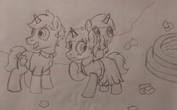 Size: 3264x2040 | Tagged: suggestive, artist:peternators, oc, oc:heroic armour, blushing, clothes, colt, crossdressing, dress, embarrassed, erection, female, foal, foalcon, high res, horn, imported from derpibooru, inconvenient erection, male, male focus, monochrome, nervous, oc only, penis outline, pony, public, sketch, skirt, skirt boner, solo focus, stallion, teenager, tenting, traditional art, unicorn, unwanted erection, well