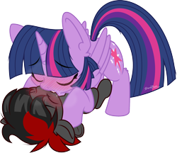 Size: 1800x1553 | Tagged: suggestive, artist:sherathoz, twilight sparkle, oc, oc:varan, series:getting laid, age difference, alicorn, colt, commission, earth pony, earth pony oc, female, foal, foalcon, g4, imported from derpibooru, kiss on the lips, kissing, male, mare, mare on colt, pony, simple background, straight, straight shota, transparent background