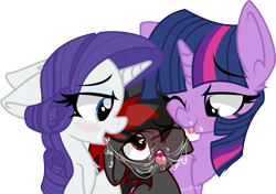 Size: 1500x1055 | Tagged: suggestive, artist:sherathoz, rarity, twilight sparkle, oc, oc:varan, series:getting laid, age difference, blushing, canon x oc, close-up, colt, commission, drool, drool string, earth pony, earth pony oc, foal, foalcon, french kiss, g4, imported from derpibooru, kissing, male, pony, simple background, tongue out, transparent background, unicorn