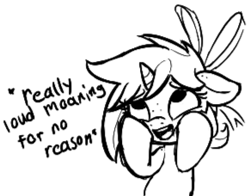 Size: 291x228 | Tagged: suggestive, artist:permpony, oc, oc:susie supreme, ahegao, black and white, female, filly, foal, foalcon, freckles, grayscale, hair ribbon, hooves on face, horn, imported from derpibooru, moaning, monochrome, oc only, open mouth, pony, ribbon, simple background, solo, tongue out, unicorn, unicorn oc, white background