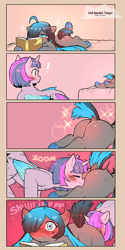 Size: 1200x2400 | Tagged: suggestive, artist:cold-blooded-twilight, twilight sparkle, oc, oc:tundra sparkle, alicorn, blushing, book, butt, butt sniffing, cold blooded twilight, comic, dock, female, filly, foal, foalcon, g4, heart, heart eyes, imported from derpibooru, incest, lesbian, long mane, mother and child, mother and daughter, parent:twilight sparkle, plot, pony, raised tail, reading, sniffing, tail, twilight is a foal fiddler, wingding eyes