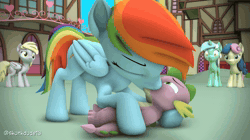 Size: 1920x1080 | Tagged: suggestive, artist:skunkdude13, rainbow dash, spike, 3d, age difference, animated, bon bon, derpy hooves, dragon, duo, earth pony, female, femdom, foalcon, forced kiss, french kiss, g4, horn, humiliation, imported from derpibooru, kiss on the lips, kissing, licking, licking lips, lyra heartstrings, male, pegasus, pony, public humiliation, ship:rainbowspike, shipping, size difference, smaller male, sound, source filmmaker, straight, sweetie drops, tongue out, unicorn, webm, wingless spike