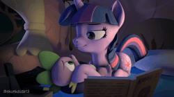 Size: 1920x1080 | Tagged: suggestive, artist:skunkdude13, rainbow dash, spike, twilight sparkle, 3d, age difference, animated, bed, bedroom, book, dragon, eyes closed, female, foalcon, g4, golden oaks library, gritted teeth, imported from derpibooru, kiss on the lips, kissing, licking, licking lips, male, pegasus, pony, pseudoincest, ship:twispike, shipping, sound, source filmmaker, spying, straight, teeth, tongue out, trio, unicorn, unicorn twilight, voyeur, voyeur dash, voyeurism, webm, window, wingless spike
