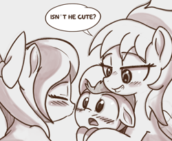 Size: 914x744 | Tagged: suggestive, artist:ponypretzel, age difference, bedroom eyes, blushing, bow, cloudchaser, colt, cropped porn, embarrassed, female, flitter, floppy ears, foal, foalcon, g4, hair bow, imminent foalcon, imminent kissing, imported from derpibooru, kissy face, lucky bastard, male, mare, mare on colt, open mouth, pegasus, pony, rumble, ship:flitterumble, ship:rumblechaser, shipping, sketch, speech bubble, straight