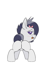 Size: 950x1356 | Tagged: suggestive, artist:happy harvey, alternate hairstyle, alternate version, ass up, bow, butt, colored pupils, colt, ear fluff, featureless crotch, foal, foalcon, g4, girly, hair bow, imported from derpibooru, looking at you, looking back, male, pegasus, phone drawing, plot, pony, presenting, raised tail, rumble, simple background, solo, spread legs, spreading, tail, transparent background