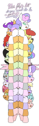 Size: 1050x3367 | Tagged: suggestive, artist:happy harvey, apple bloom, babs seed, diamond tiara, princess flurry heart, scootaloo, silver spoon, sweetie belle, oc, oc:anon, oc:filly anon, oc:little league, oc:zala, alternate version, bloom butt, blushing, booty mark crusaders, butt, colored pupils, cozy glow, cutie mark crusaders, dialogue, dinky hooves, dock, earth pony, featureless crotch, female, filly, foal, foalcon, g4, imminent vore, implied vore, imported from derpibooru, jewelry, levitation, looking at you, looking back, looking back at you, macro, magic, micro, open mouth, pegasus, phone drawing, pile, plot, plot pile, pony, pony pile, pony stacking, raised tail, scootabutt, shipping, smiling, spread wings, stack, sweetie butt, tail, telekinesis, this will end in vore, tiara, tower of pony, twist, unicorn, wings, zebra, zebra oc