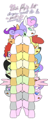 Size: 1050x2636 | Tagged: suggestive, artist:happy harvey, apple bloom, diamond tiara, princess flurry heart, scootaloo, silver spoon, sweetie belle, oc, oc:anon, oc:filly anon, oc:little league, alternate version, bloom butt, blushing, booty mark crusaders, butt, colored pupils, cutie mark crusaders, dialogue, dock, earth pony, featureless crotch, female, filly, foal, foalcon, g4, imminent vore, implied vore, imported from derpibooru, jewelry, levitation, looking at you, looking back, looking back at you, macro, magic, micro, open mouth, pegasus, phone drawing, pile, plot, plot pile, pony, pony pile, pony stacking, raised tail, scootabutt, shipping, smiling, spread wings, stack, sweetie butt, tail, telekinesis, this will end in vore, tiara, tower of pony, twist, unicorn, wings