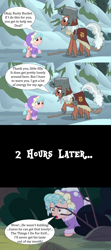 Size: 1280x2880 | Tagged: semi-grimdark, suggestive, age difference, big dom small sub, bush, clothes, comic, cozy glow, cozybucket, earth pony, edit, edited screencap, female, filly, foal, foalcon, frenemies (episode), g4, implied foalcon, implied sex, implied straight, imported from derpibooru, male, my little pony: friendship is magic, pegasus, pony, rusty bucket, screencap, shipping, snow, speech bubble, stallion, stallion on filly, straight, winter outfit
