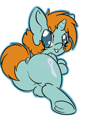 Size: 1668x2388 | Tagged: suggestive, artist:steelsoul, butt, colt, dock, featureless crotch, foal, foalcon, g4, imported from derpibooru, male, plot, pony, raised tail, simple background, snips, solo, solo male, tail, the ass was fat, unicorn