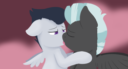 Size: 1600x865 | Tagged: suggestive, artist:ashersketch, age difference, big dom small sub, brothers, colt, drool, duo, foal, foalcon, french kiss, g4, gay, heart eyes, imported from derpibooru, incest, kissing, larger male, male, older male, pegasus, pony, pony on pony action, rumble, ship:rumblelane, shipping, sibling incest, siblings, size difference, smaller male, stallion, stallion on colt, thunderlane, wingding eyes, younger male
