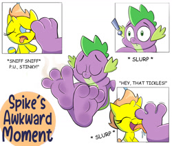 Size: 1280x1085 | Tagged: suggestive, artist:cheesybear, spike, oc, barefoot, dirt, dirty, dirty feet, disgusting, dragon, feet, fetish, foal, foalcon, foot fetish, foot focus, g4, imported from derpibooru, op is a duck, rugrats, rugrats go wild, the wild thornberrys, wat, why