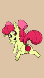Size: 1080x1920 | Tagged: suggestive, artist:howl echoes, apple bloom, apple, dock, earth pony, female, filly, foal, foalcon, food, g4, imported from derpibooru, pony, solo, strategically covered