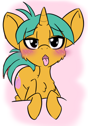 Size: 1668x2388 | Tagged: suggestive, artist:steelsoul, blushing, colt, foal, foalcon, g4, imported from derpibooru, male, open mouth, pony, snails, unicorn