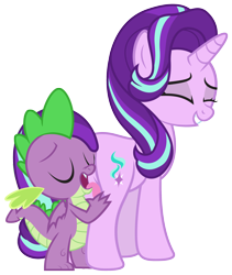 Size: 2076x2456 | Tagged: suggestive, artist:le-23, spike, starlight glimmer, cunnilingus, dragon, dragon x pony, edit, eyes closed, featureless crotch, female, foalcon, from behind, g4, high res, imported from derpibooru, interspecies, licking, male, mare, open mouth, oral, pony, sex, ship:sparlight, shipping, show accurate, show accurate porn, size difference, straight, tongue out, unicorn, vector, winged spike, wings