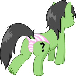 Size: 1612x1613 | Tagged: suggestive, artist:poniidesu, oc, oc:filly anon, clothes, earth pony, female, filly, foal, foalcon, frog (hoof), imported from derpibooru, oc only, panties, pony, simple background, solo, striped underwear, transparent background, underhoof, underwear