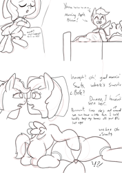 Size: 1000x1414 | Tagged: suggestive, artist:happy harvey, apple bloom, scootaloo, blanket, clothes, clothing transformation, comic, dock, earth pony, eyes closed, female, filly, filly on filly, foal, foalcon, g4, imminent sex, implied sweetie belle, implied transformation, imported from derpibooru, inanimate tf, lesbian, looking at each other, open mouth, pajamas, pegasus, phone drawing, pillow, pony, rubbing, simple background, sleeping, spread legs, spread wings, spreading, transformation, unaware, white background, wingboner, wings, wip, yawn